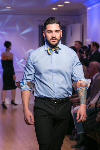 Blue Man's Shirt "Real Wall Street " - $1,000; Bow Tie "Classic Obsession" $750.00